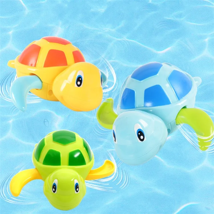 Baby Cartoon Tortoise Bath Swimming Turtle Clockwork Toy - Random Color