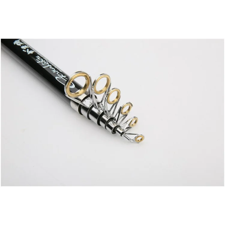 2.4M Fishing Rod Reel Combos Carbon Telescopic Fishing Rod Pole - Black