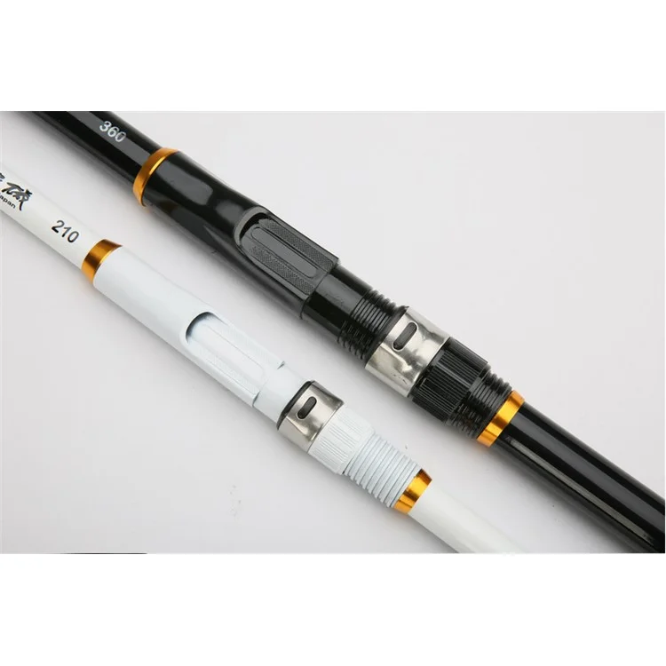 2.4M Fishing Rod Reel Combos Carbon Telescopic Fishing Rod Pole - Black