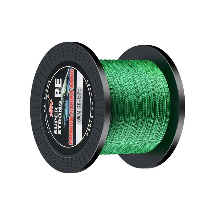 YUDELI 500m Braided Fishing Line 4 Strands PE Super Strong Saltwater Fishing Line - Green / Line Size: 6.0#: 0.40mm/70LB/31.7KG