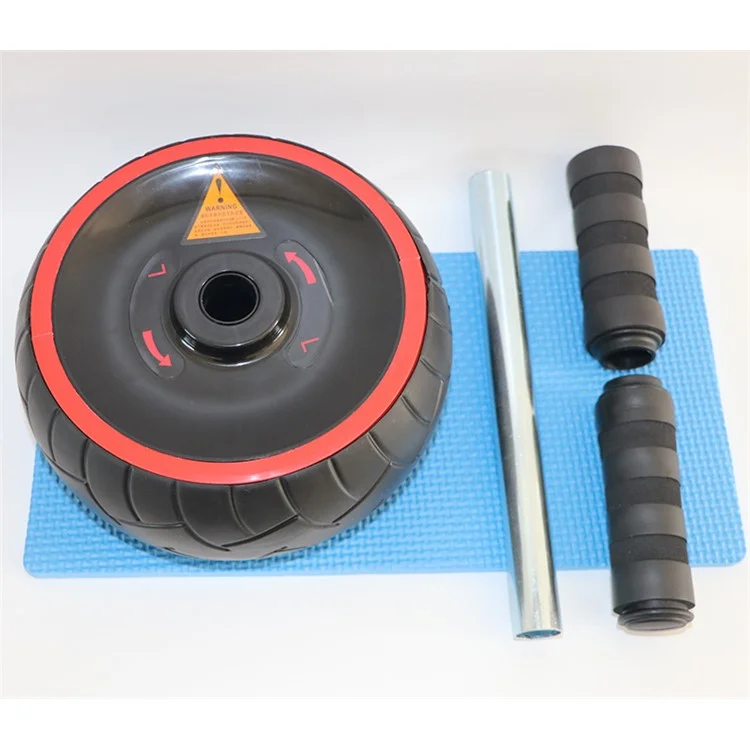 AB Roller Nicht Rückprallarmstärke Körper Fitness Abdominal Wheel Trainer Roller - Rot