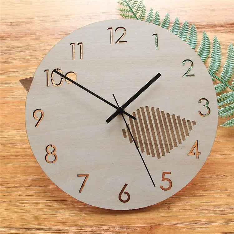 Silent Wood Wall Clock Living Room Wall Decorative Clock