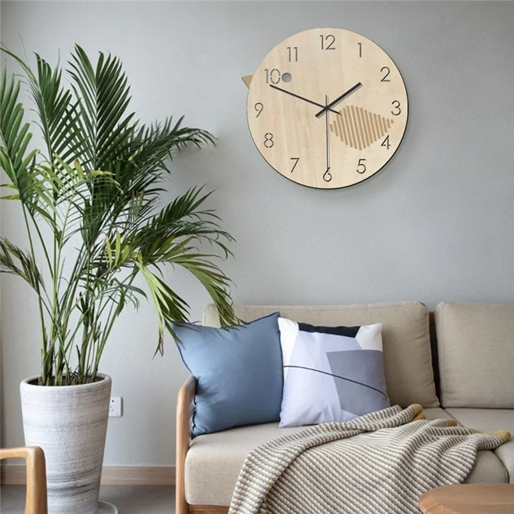 Silent Wood Wall Clock Living Room Wall Decorative Clock