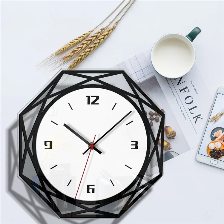 Rhombus Acrylic Wall Clock Silent Non Ticking Battery Operated Clock