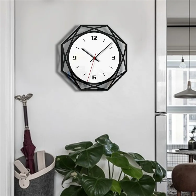 Rhombus Acrylic Wall Clock Silent Non Ticking Battery Operated Clock