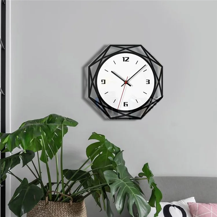 Rhombus Acrylic Wall Clock Silent Non Ticking Battery Operated Clock