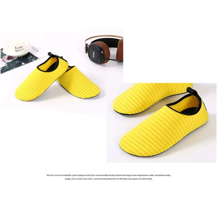 Water Socks Durable Aqua Barefoot Shoes Beach Pool Swimming Snorkeling Shoes - Yellow, Size: 38