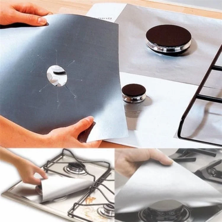 6PCS Non Stick Heat Resistant Gas Stove Burner Covers Protectors