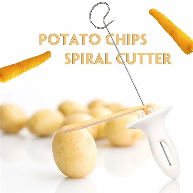Cooking Kitchen Tool Tornado Potato Spiral Cutter Slicer Chips 4 Spits Tower Making Twist Shredder