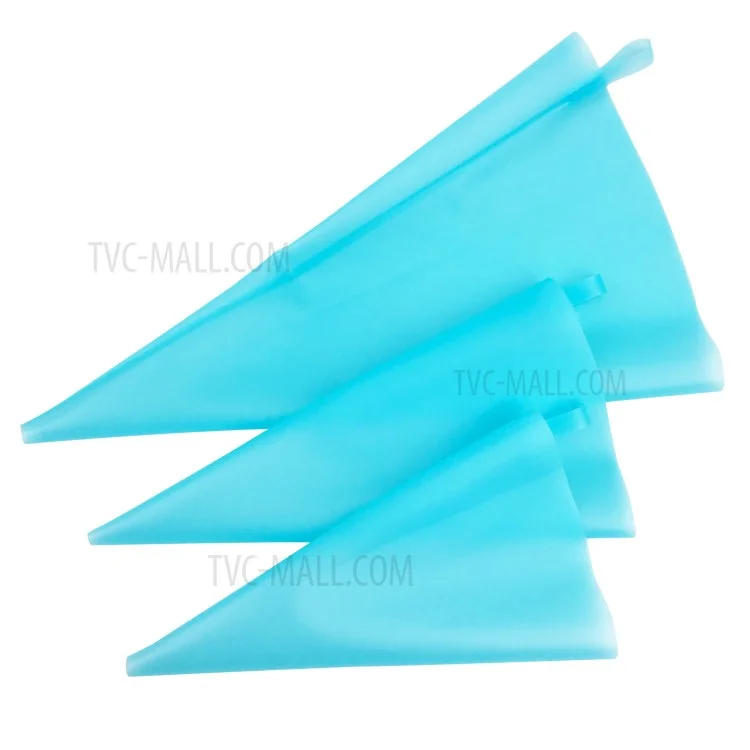12Pcs/Set Reusable Cake Icing Decorating Piping Bags Silicone Pastry Bag Set for Baking Supplies - Blue