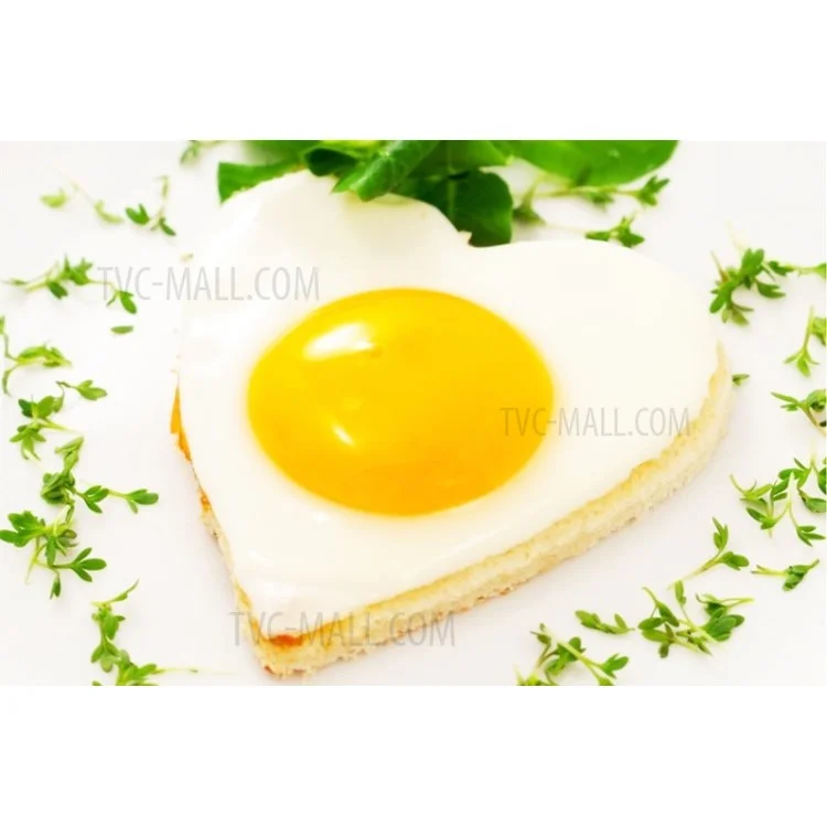 Nonstick Silicone Fried Egg Mold Ring Set Heart Egg for Cooking - Green Flower + Blue Heart + Red Circle + Orange Bear