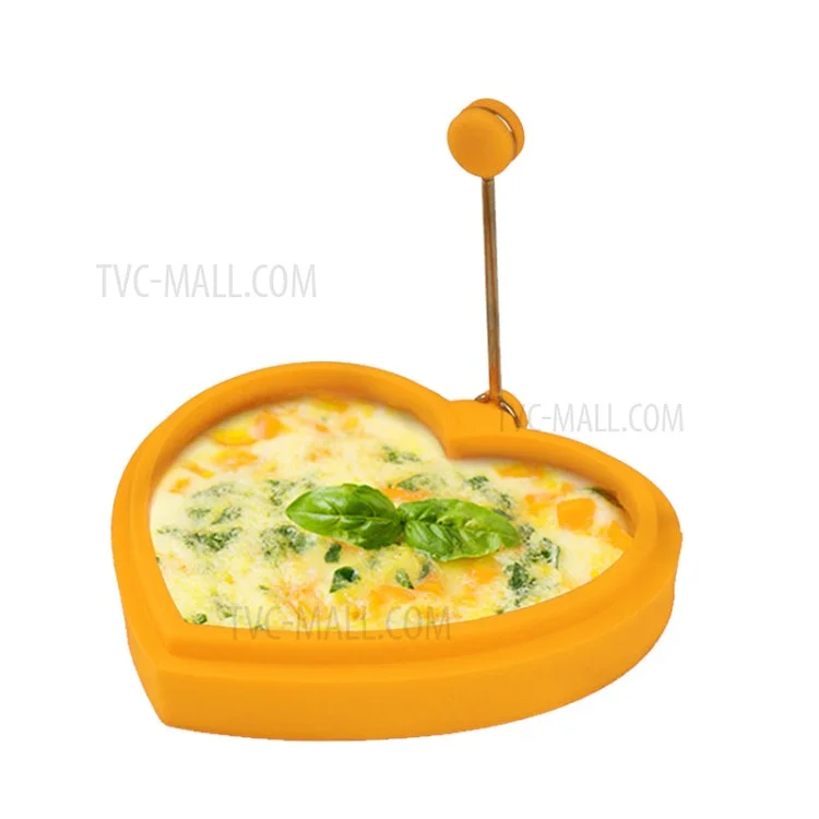 Nonstick Silicone Fried Egg Mold Ring Set Heart Egg for Cooking - Green Flower + Blue Heart + Red Circle + Orange Bear