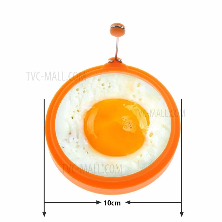 Nonstick Silicone Fried Egg Mold Ring Set Heart Egg for Cooking - Green Flower + Blue Heart + Red Circle + Orange Bear