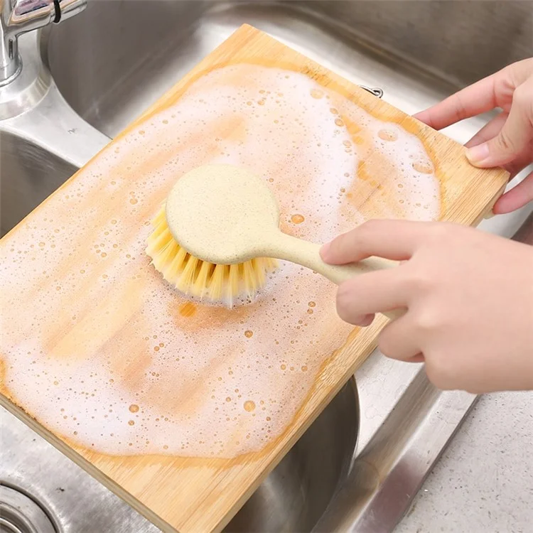 Wheat Straw Kitchen Dish Brush Cleaning Pot Pan Cleaning Tool Hanging Style