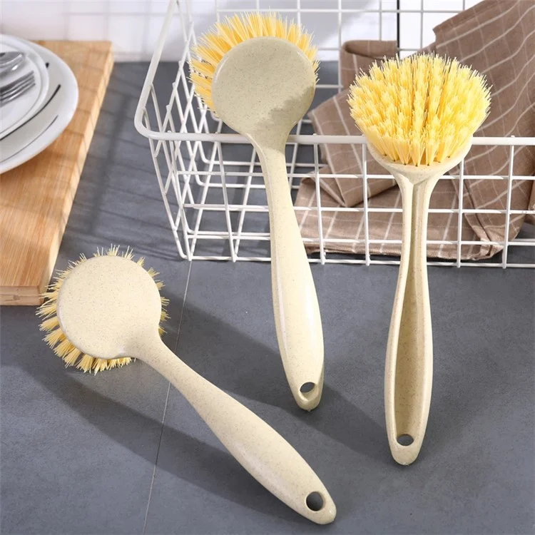 Wheat Straw Kitchen Dish Brush Cleaning Pot Pan Cleaning Tool Hanging Style