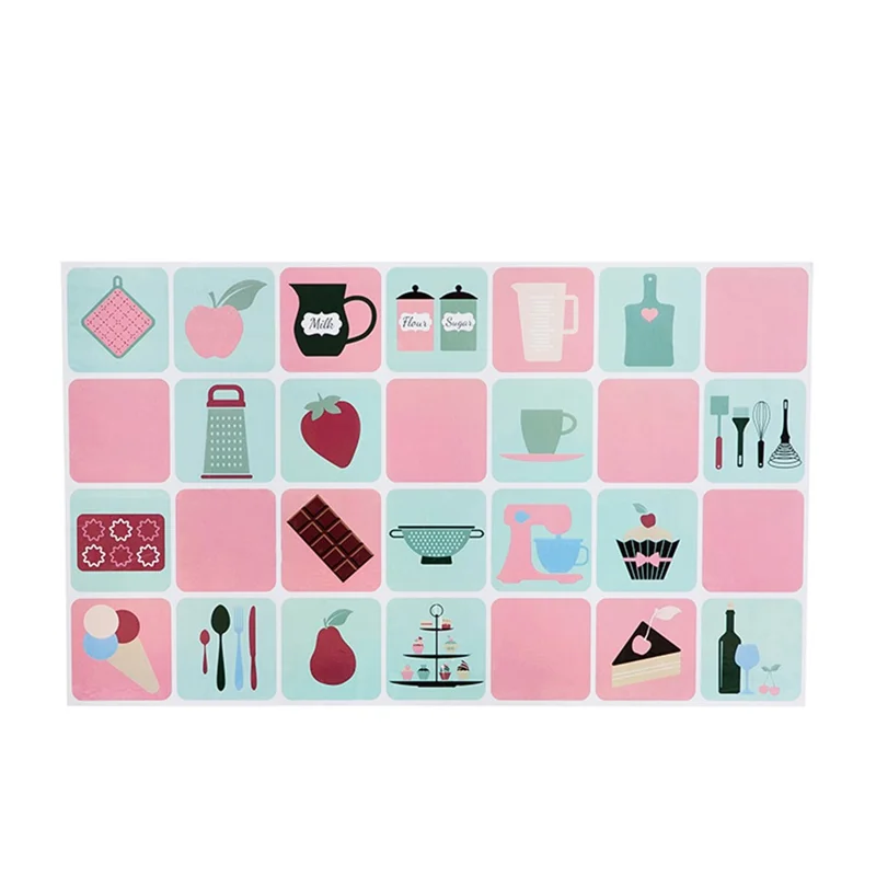 Self-adhesive High Temperature Resistance Kitchen Wall Stickers Waterproof Oil-proof Decal Wallpaper Gift - Pink