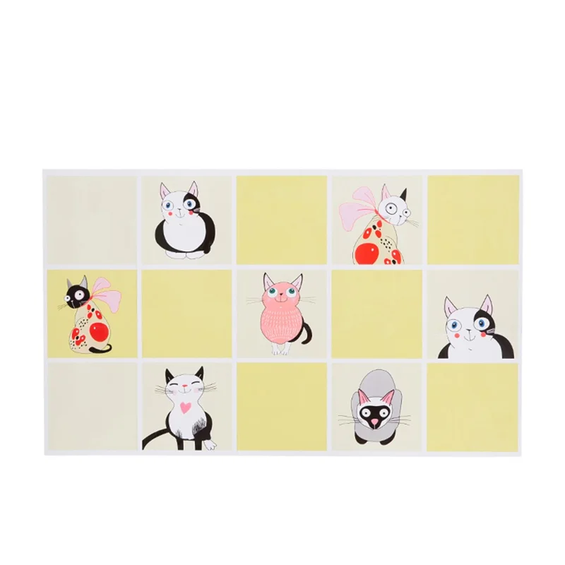Self-adhesive High Temperature Resistance Kitchen Wall Stickers Waterproof Oil-proof Decal Wallpaper Gift - Yellow Cat