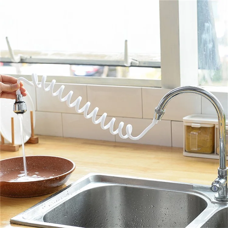 Lange Schlauch Schrumpfbare Küche Haushalts-Wasserhahn Spritzschutz Kopf Verlängerung Extender