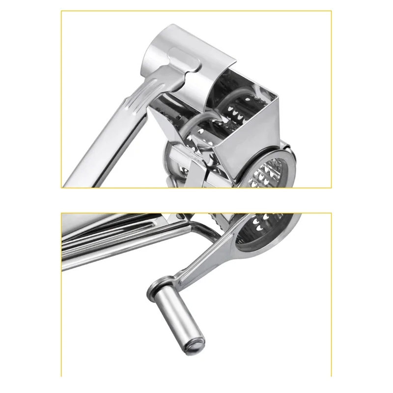 Stainless Steel Hand Rotating Cheese Grater Rotary Ginger Slicer Kitchen Gadget