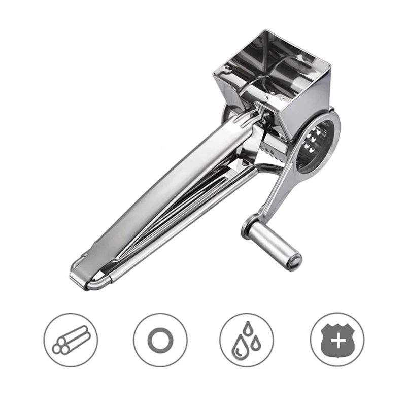 Stainless Steel Hand Rotating Cheese Grater Rotary Ginger Slicer Kitchen Gadget