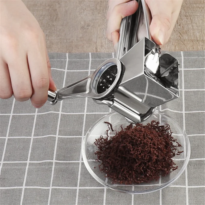 Stainless Steel Hand Rotating Cheese Grater Rotary Ginger Slicer Kitchen Gadget