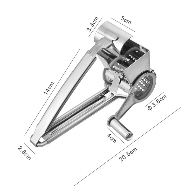 Stainless Steel Hand Rotating Cheese Grater Rotary Ginger Slicer Kitchen Gadget