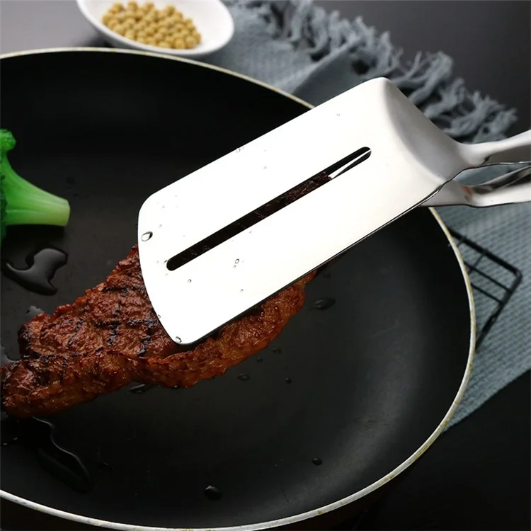 Acero Inoxidable Fried Fish Steak Clip Sandwich Food Pizza Shovel Clip