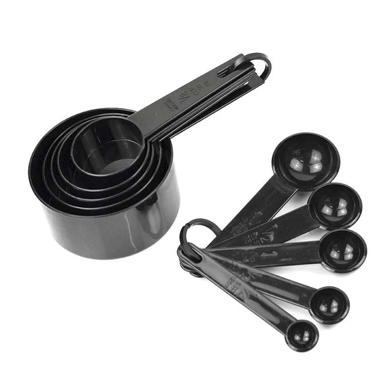 10 Pcs Black Home Kitchen Baking Spoon Kit Ferramentas