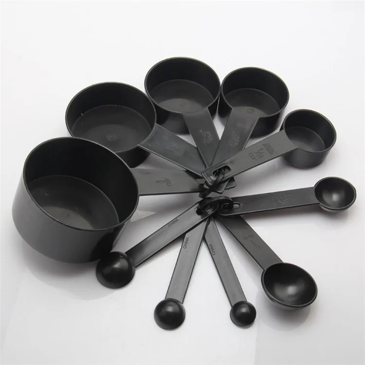 10 Pcs Black Home Kitchen Baking Spoon Kit Ferramentas