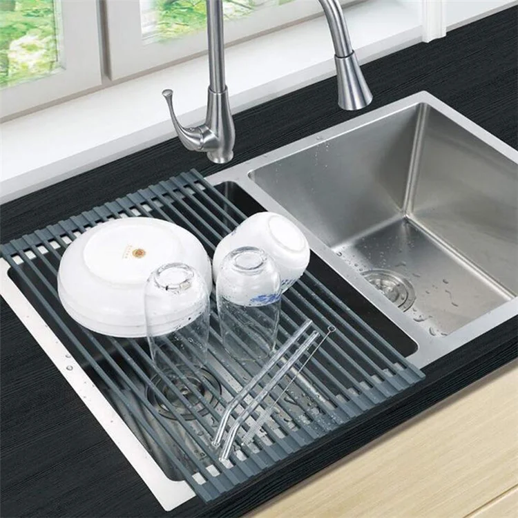 Over the Sink Multipurpose Roll-Up Dish Drying Rack