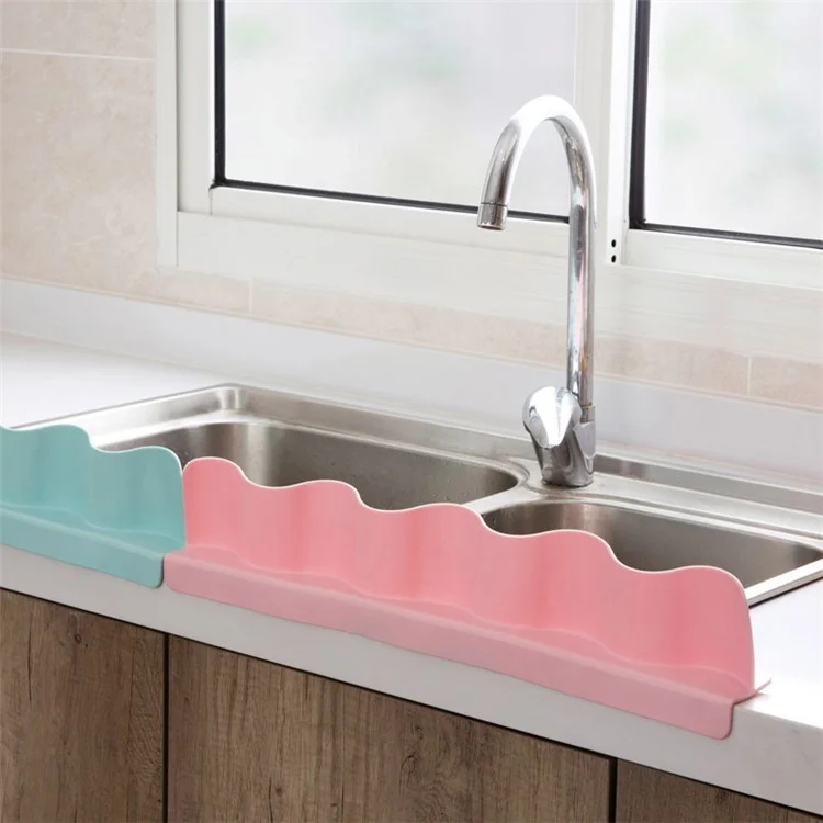 Water Splash Guard Baffle Board Sucker Wash Basin Sink Board Kitchen Gadget - Pink