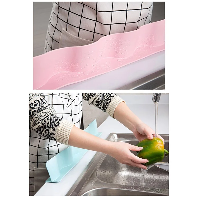 Water Splash Guard Baffle Board Sucker Wash Basin Sink Board Kitchen Gadget - Pink