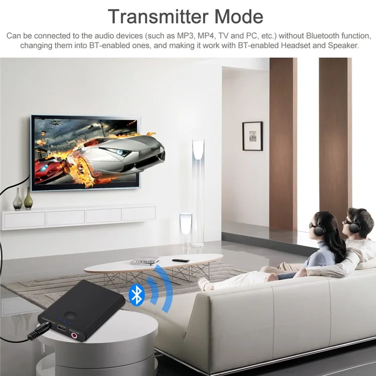 BLS-TX7 2 in 1 Bluetooth Transmitter & Receiver Bluetooth Audio Adapter 3.5mm Stereo Audio Player