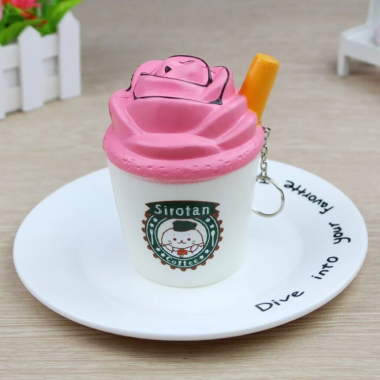 Ice Cream Pattern Squishy Toy Hand Toy Squeeze Toy for Stress Relief - Pink