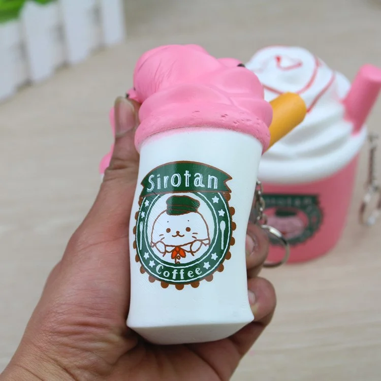 Ice Cream Pattern Squishy Toy Hand Toy Squeeze Toy for Stress Relief - Pink