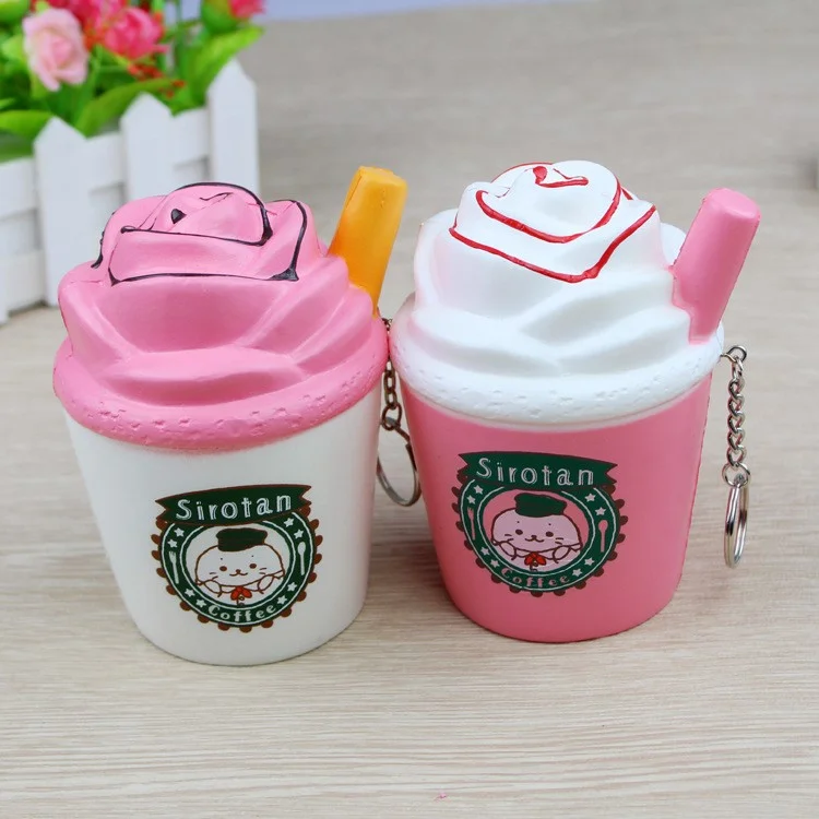 Ice Cream Pattern Squishy Toy Hand Toy Squeeze Toy for Stress Relief - Pink