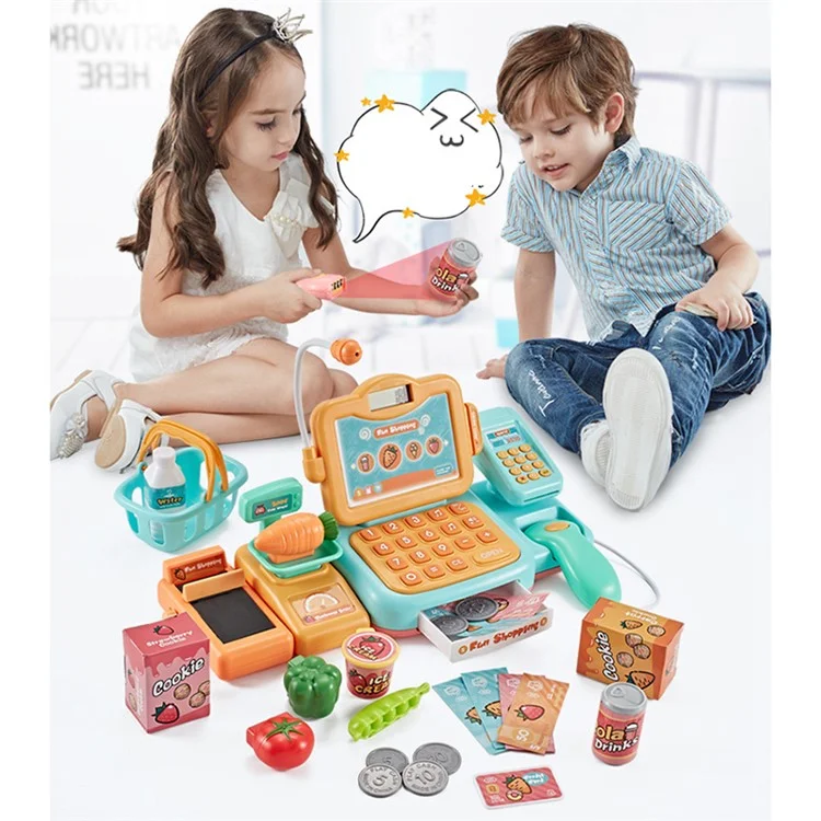 Mini Électronique Simulated Supermarket Cash Registre Kits Jouets Éducatifs Set [enfants De Plus De 3 Ans] - Rose