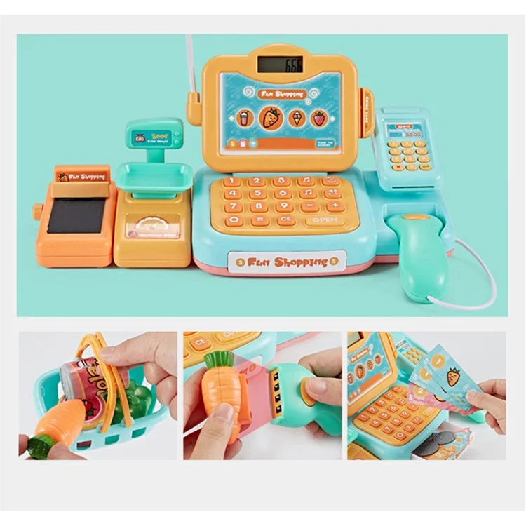 Mini Électronique Simulated Supermarket Cash Registre Kits Jouets Éducatifs Set [enfants De Plus De 3 Ans] - Rose