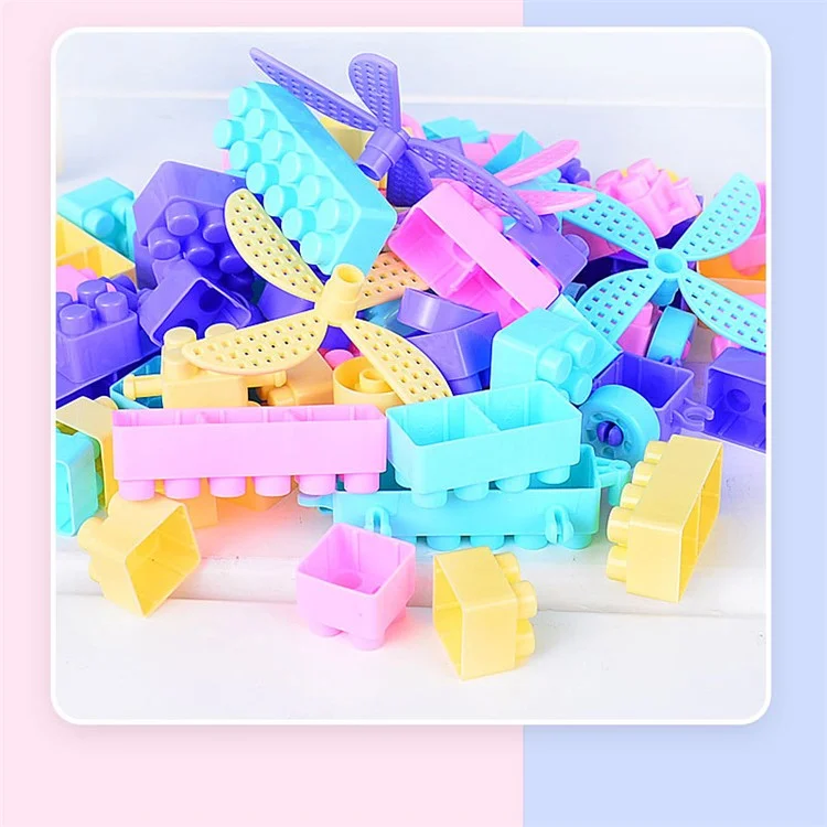 100 Peças de Blocos de Construção Brinquedos Educativos Plásticos Coloridos Presente para Crianças Meninos e Meninas