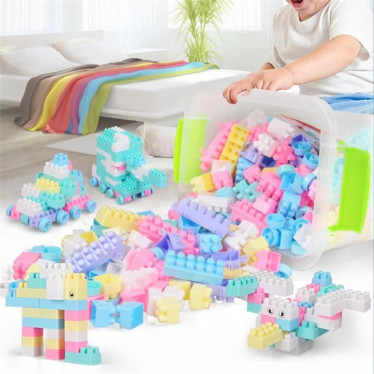 220pcs / Set Newborn Baby Educazione Precoce Materiale Plastica Grandi Particelle Diy Creative Building Blocks Puzzle Giocattoli