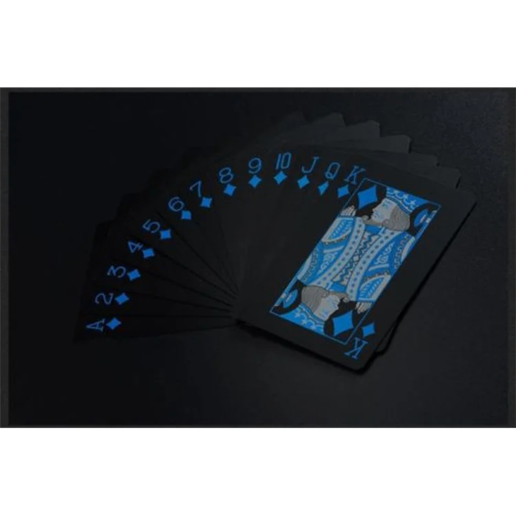 54Pcs Black Plastic PVC Poker Waterproof Playing Cards - Black