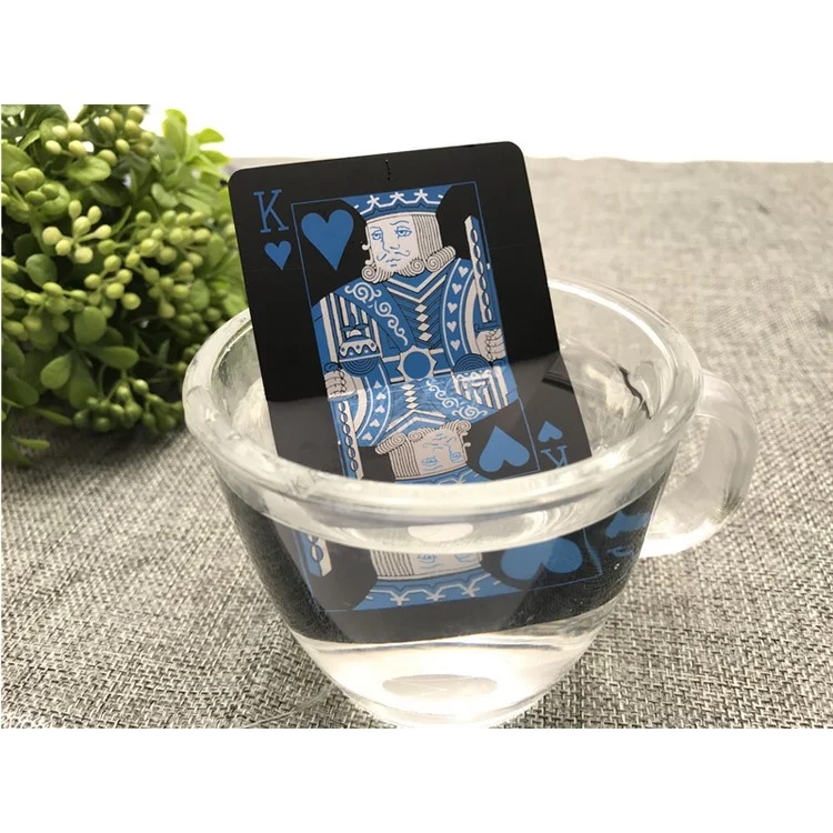 54Pcs Black Plastic PVC Poker Waterproof Playing Cards - Black