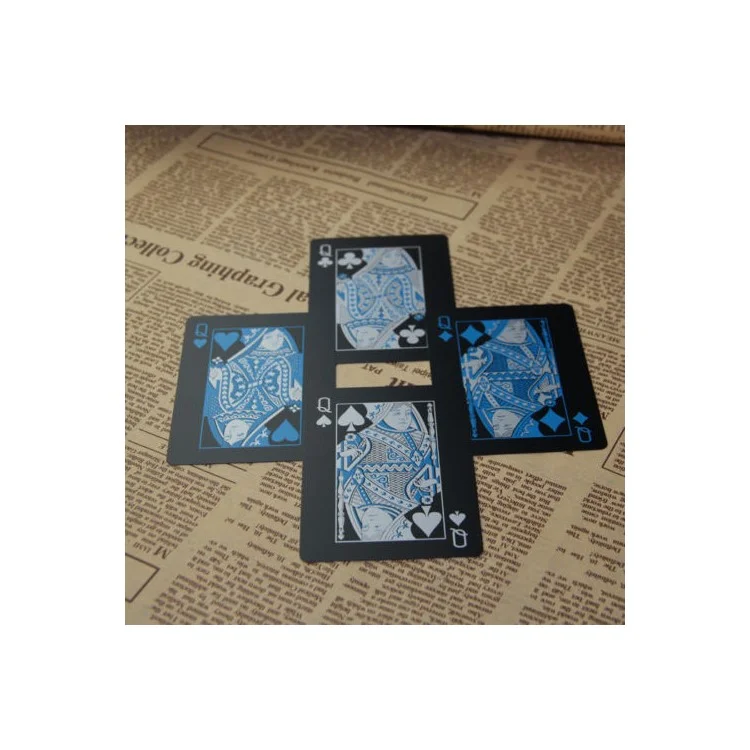 54Pcs Black Plastic PVC Poker Waterproof Playing Cards - Black