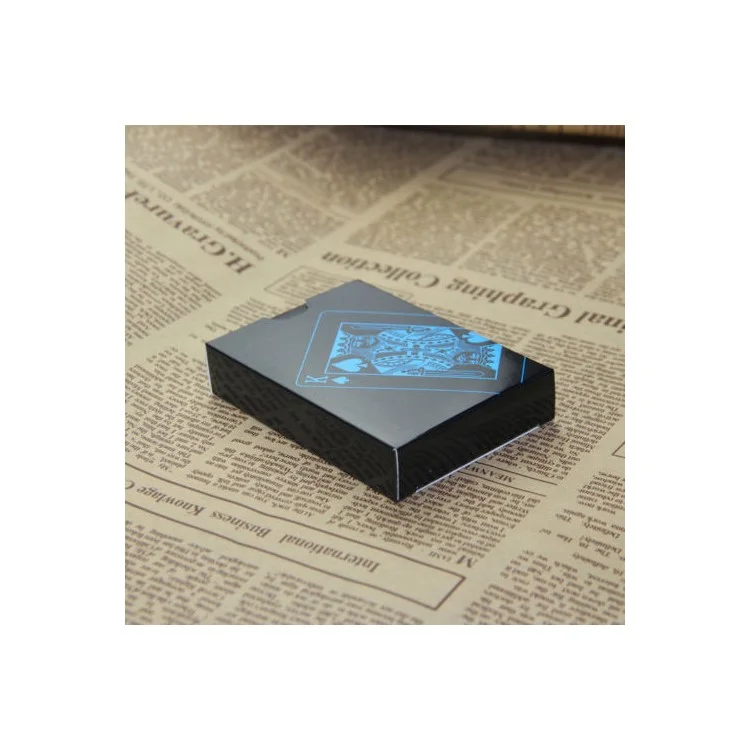 54Pcs Black Plastic PVC Poker Waterproof Playing Cards - Black
