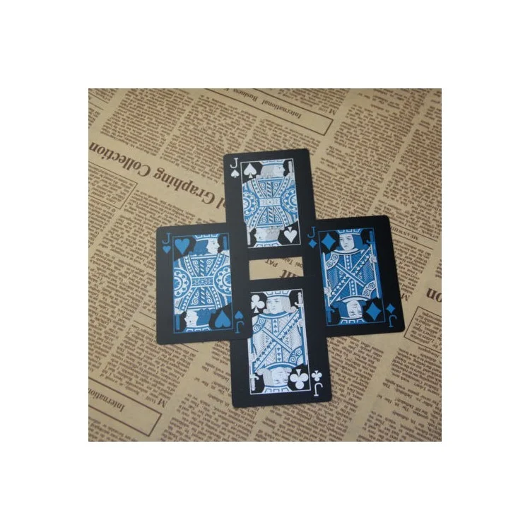 54Pcs Black Plastic PVC Poker Waterproof Playing Cards - Black