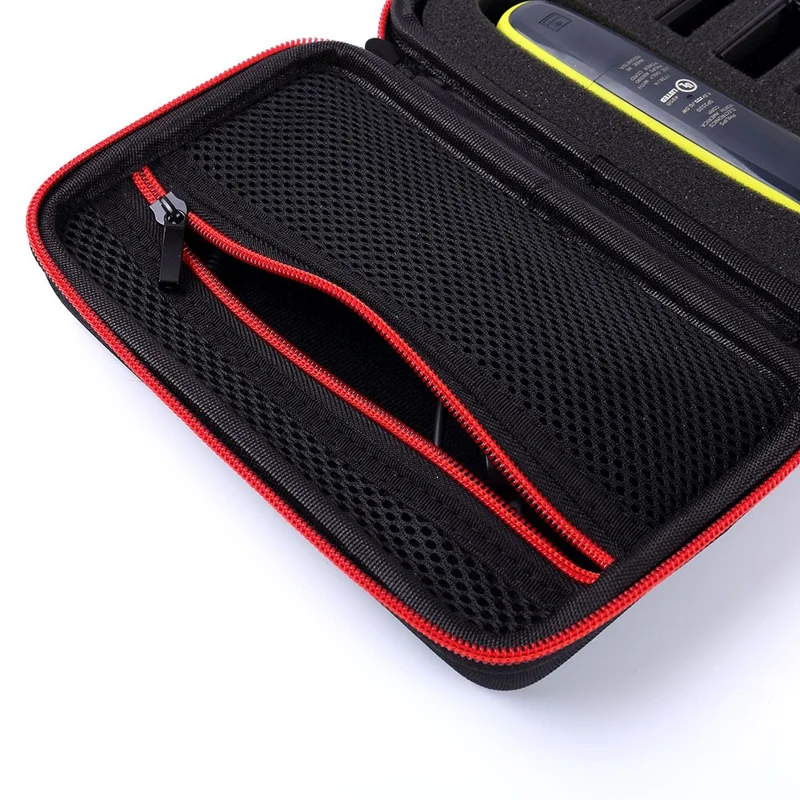Hard Case Organizer Carrying Bag for Philips Norelco OneBlade Electric Trimmer Shaver QP2520/90/70 - Red