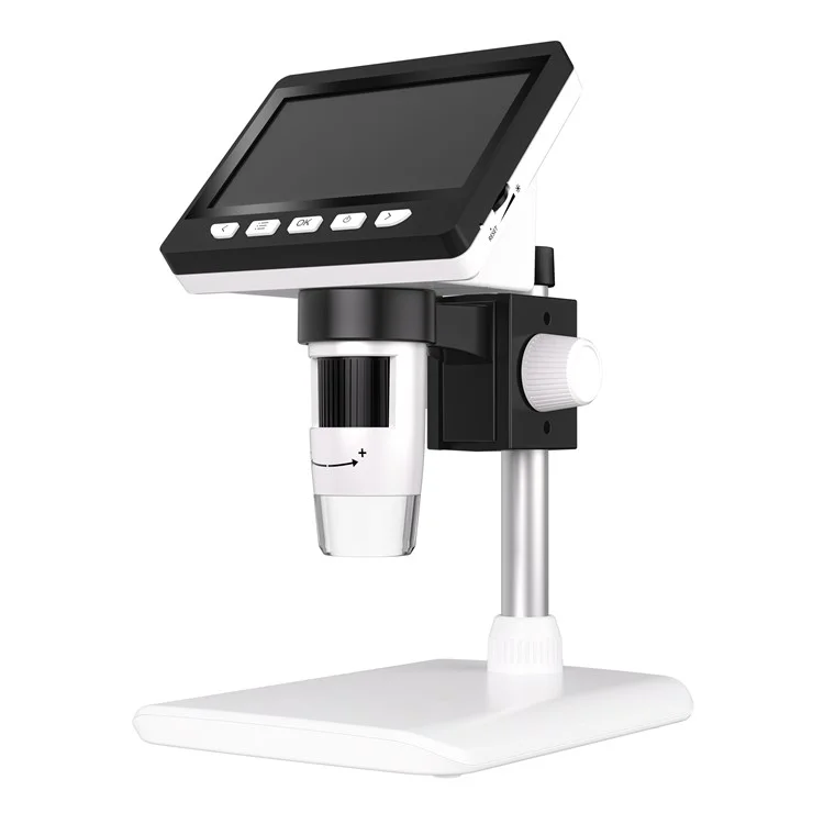 Inskam307 1000X 4.3-Zoll-HD-1080P-LCD-Digitalmikroskop mit einstellbarer Tischplattenmikroskopkamera mit 8 LEDs (unterstützt 10 Sprachen)