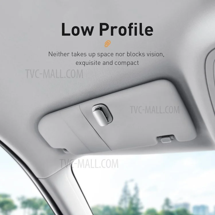 Clip porte-lunettes de voiture de qualité BASEUS - Argent