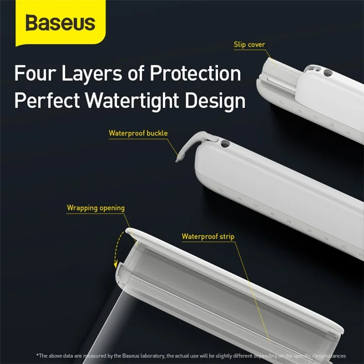 BASEUS Let's Go Slip Cover Waterproof Bag Universal Swimming Bag for within 7.2 inch Phones - White