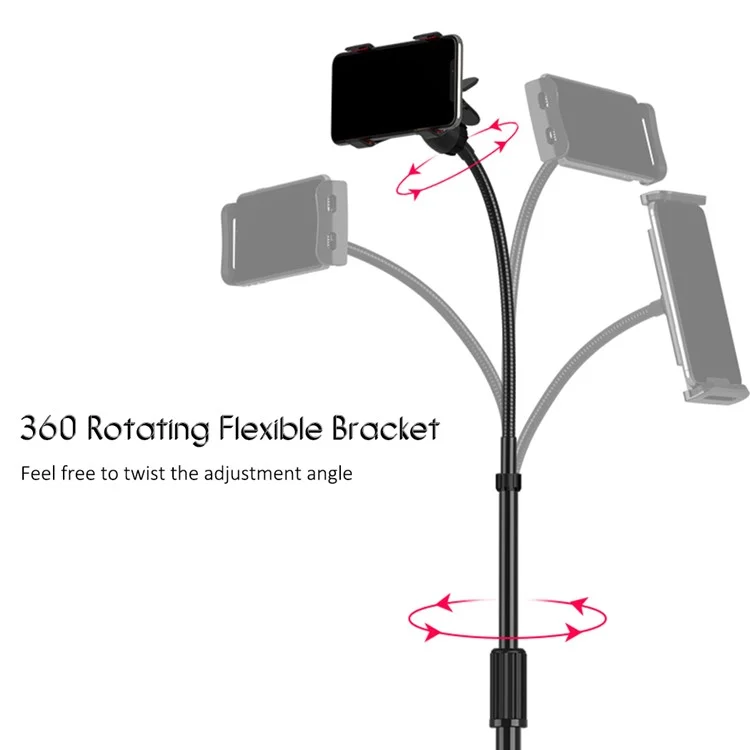 GF160 For 3.5-10 inches Phone/Tablet Floor Stand Tripod Holder Mount 360 Degree Rotating Phone Bracket